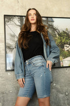 HighRise DoubleButton Waistband Bermuda