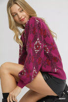 Boho Patterned Long Sleeve Sweater