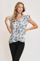 Botanical Print Babydoll Top