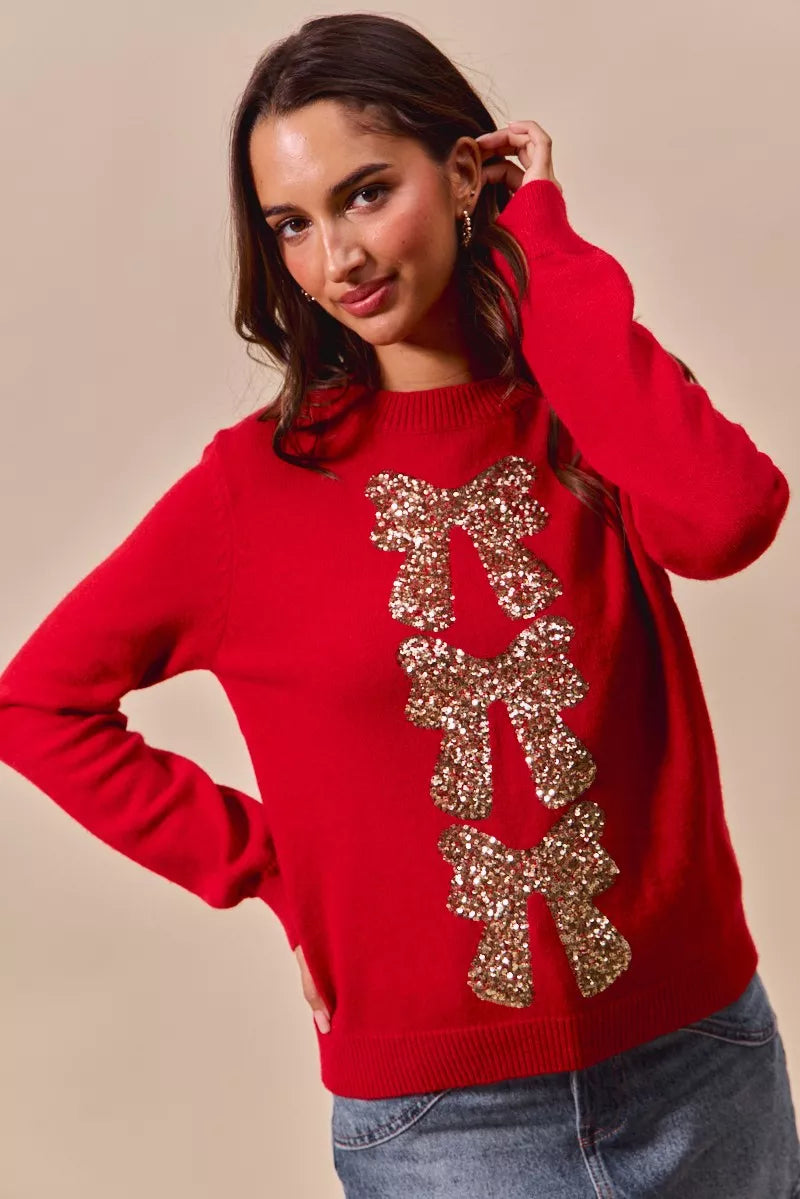 Sequins Embellished Christmas Sweater