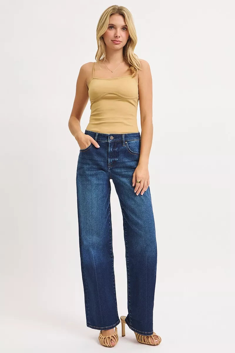 Mid Rise Wide Baggy Jeans