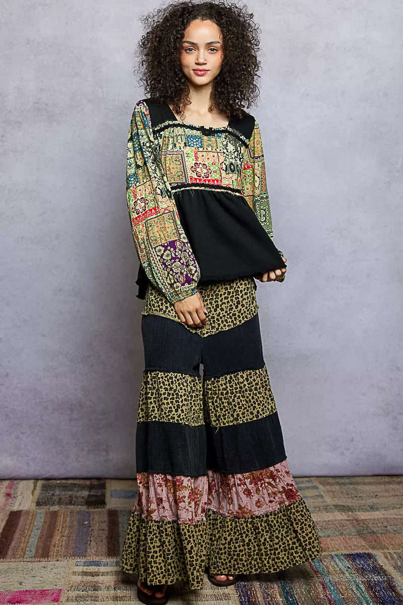 Balloon Sleeve Peplum Blouse