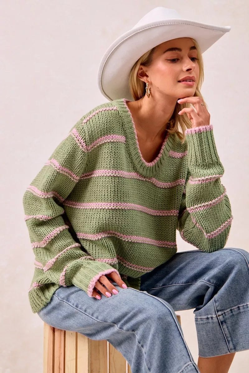 Striped Long Sleeve Sweater