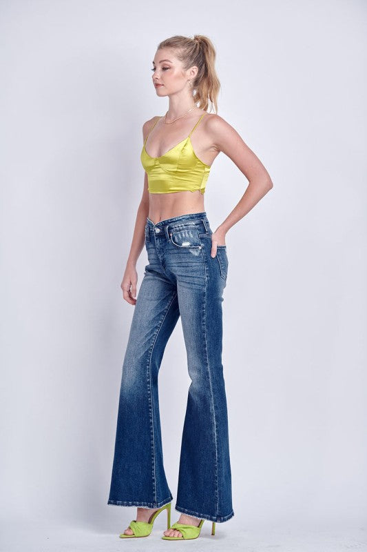 High Rise Stretch Flare Jeans