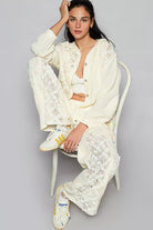 Exposed Seam Button Down Hooded Jacket