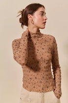 Floral Print Textured Knit Top