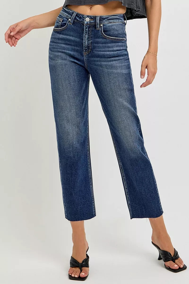 High Rise Slim Barrel Jeans