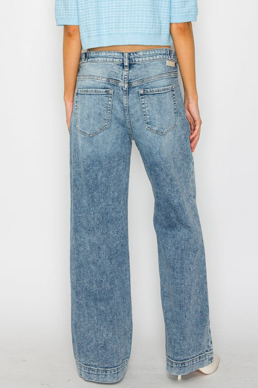 Adjustable Waistband High Rise Baggy Wi