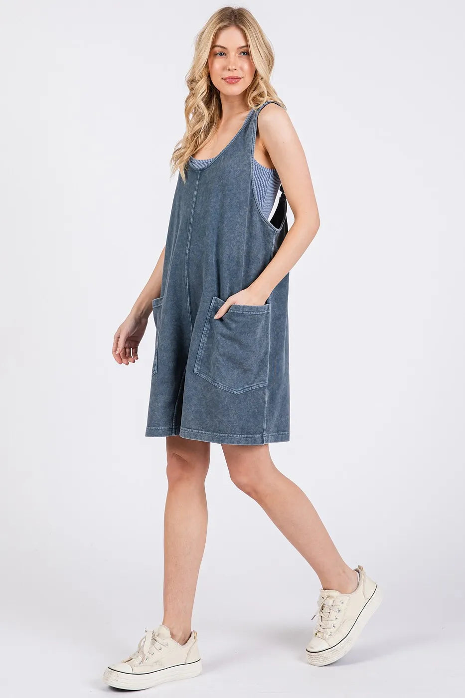 Washed French Terry Romper
