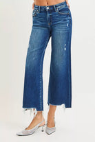 High Rise Crop Wide Leg Jeans