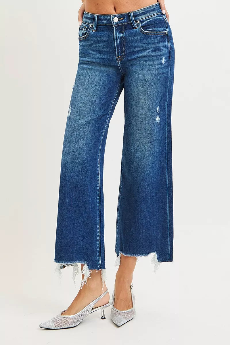 High Rise Crop Wide Leg Jeans