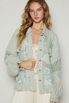 Flower Pearl Lace Patchwork Shirt