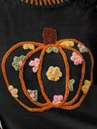 Pumpkin Floral Embroidered Sweater