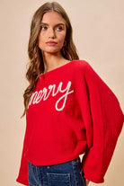 Merry Tinsel Lettering Christmas Sweater