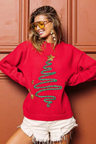 BiBi Sequin Star Tinsel Christmas Sweater