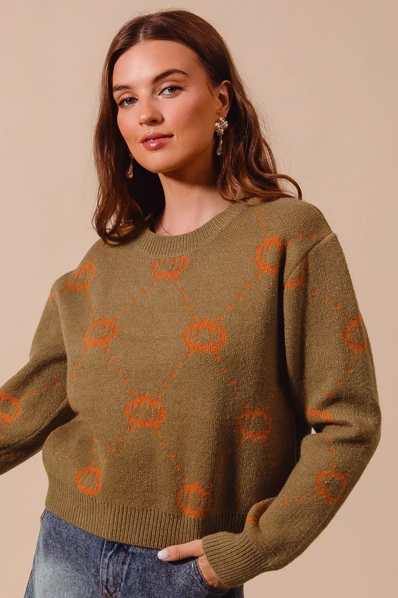 Pumpkin Rhombus Sweater