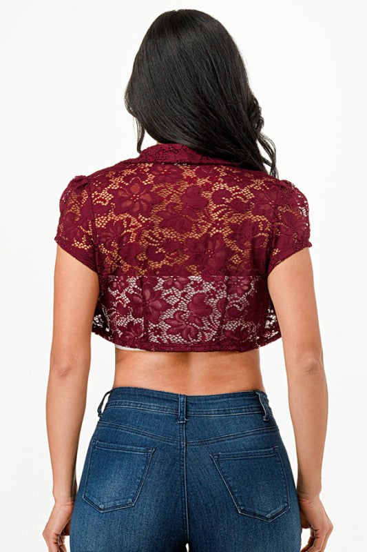 Crochet Lace Cropped Shrug