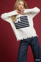Distressed American Flag Sweater