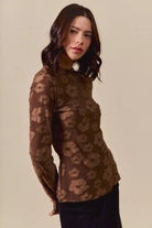 SO ME Stretched Jacquard Casual Tops with Thumb Opening