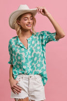 Woven Smoking Sleeves V-Neck Top