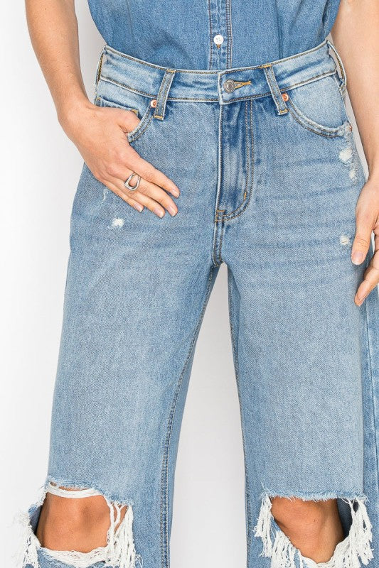 High Rise Relaxed Flare Hybrid Jeans