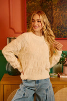 Checkerboard Drop Shoulder Sweater