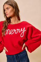 Merry Tinsel Lettering Christmas Sweater