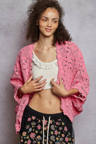 Floral Pattern Open Front Cardigan