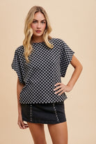 Checkered Round Neck T-Shirt