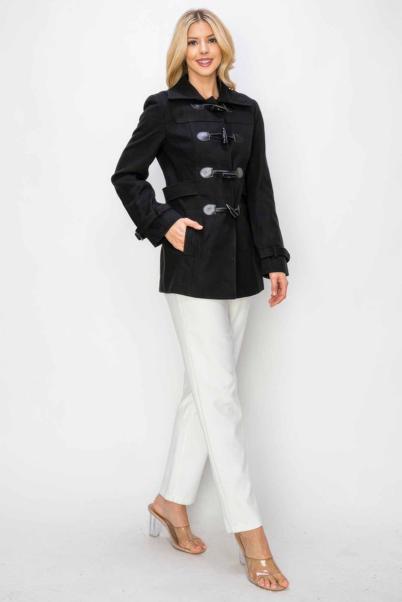 Toggle Button Peacoat With Pockets