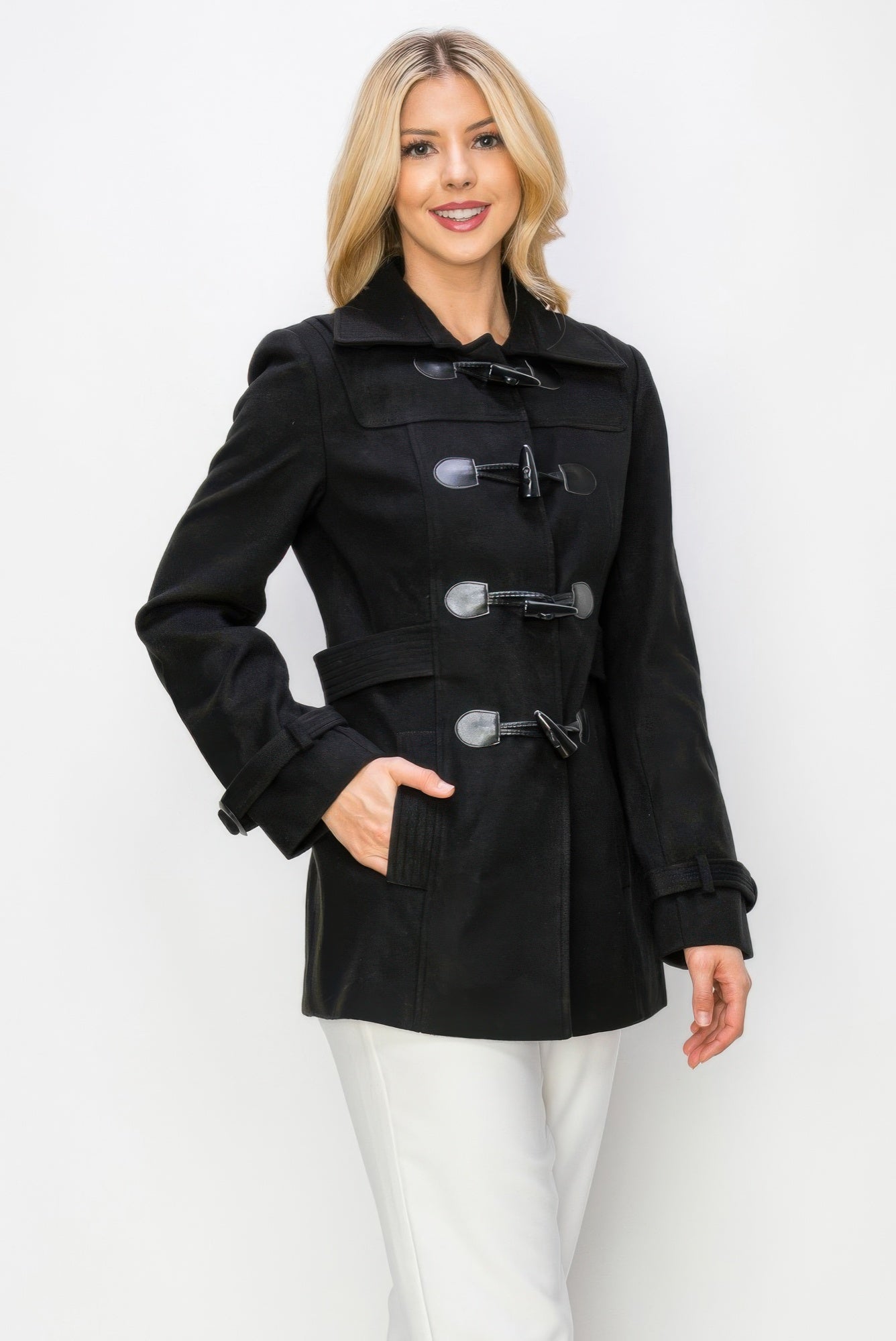 Toggle Button Peacoat With Pockets