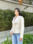 Suede Biker Zip Up Jacket With Pockets