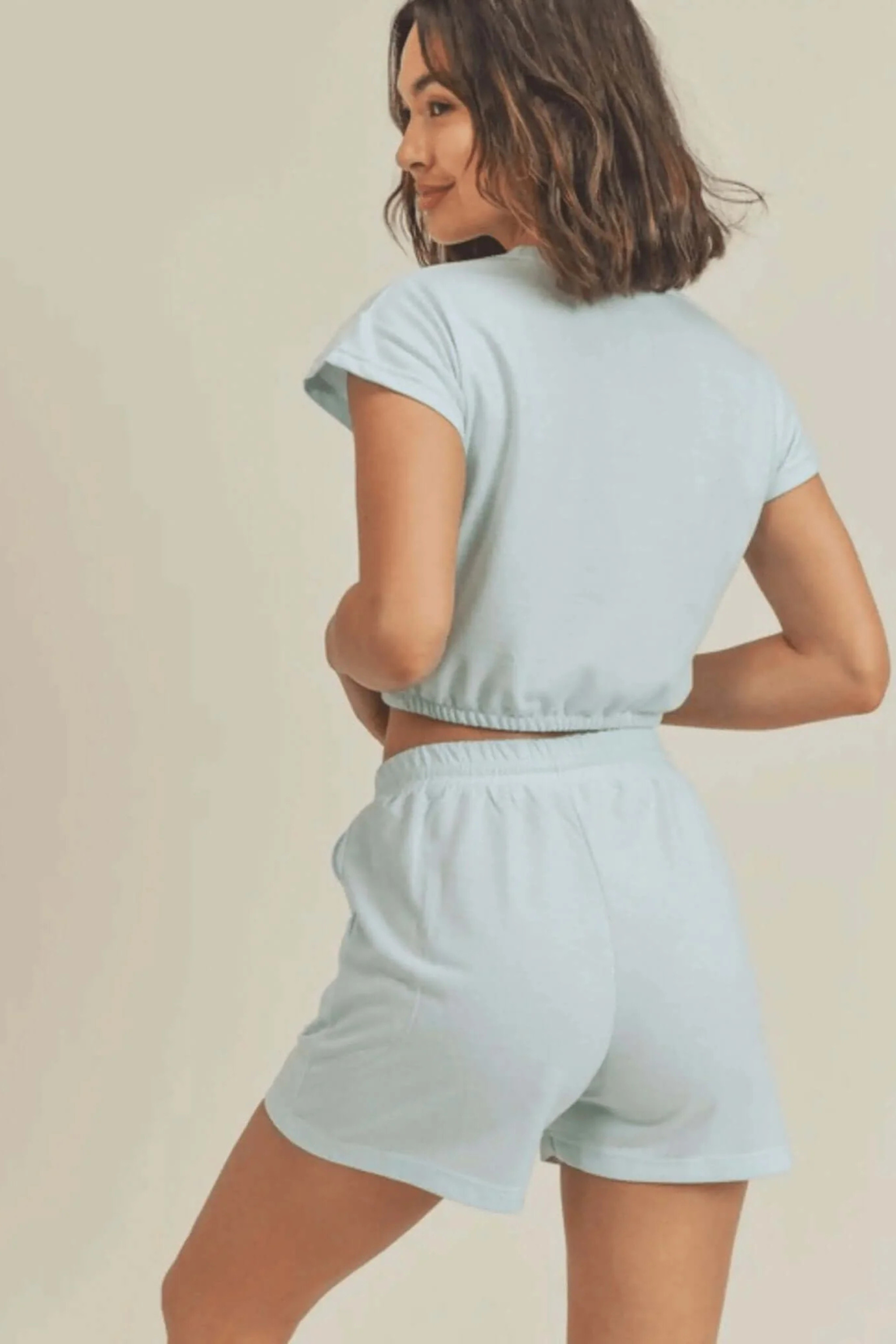 Crop Short Sleeve Shirt & Short Set