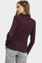 Lace Sheer Long Sleeve Top