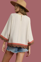 Scalloped Hem Color Block Top