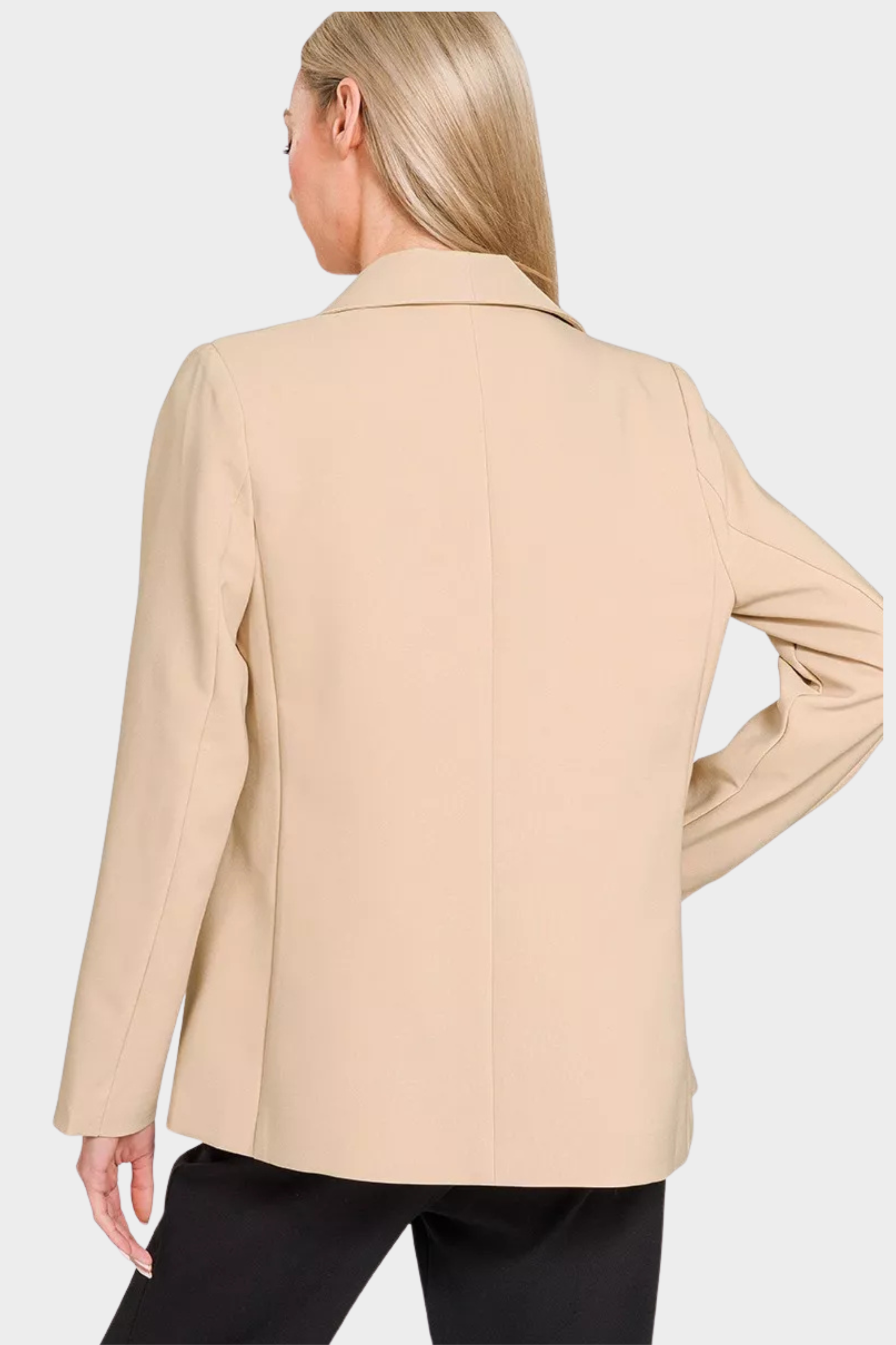 Woven Long Sleeve Blazer With Lining