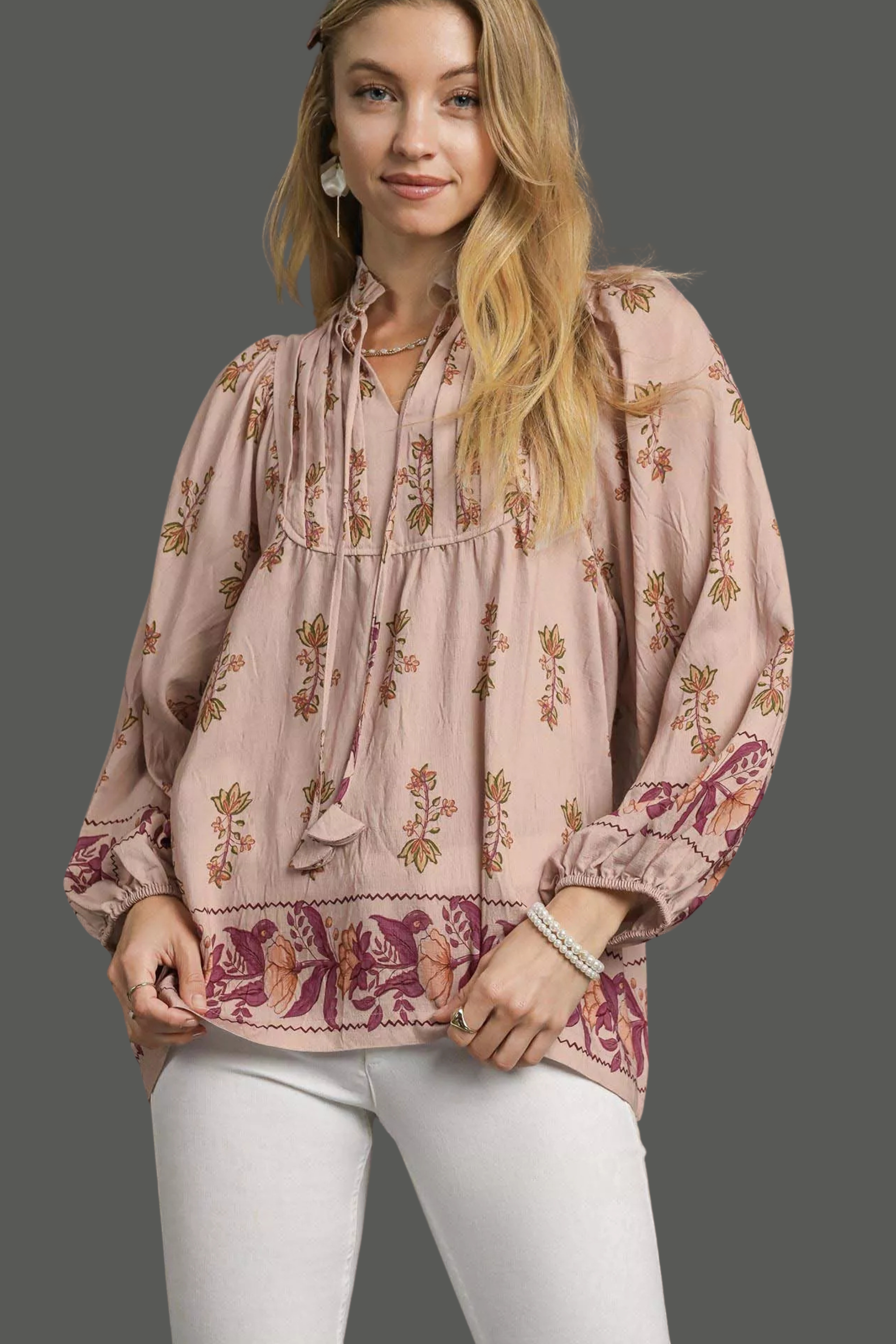 Floral Boho Peasant Blouse