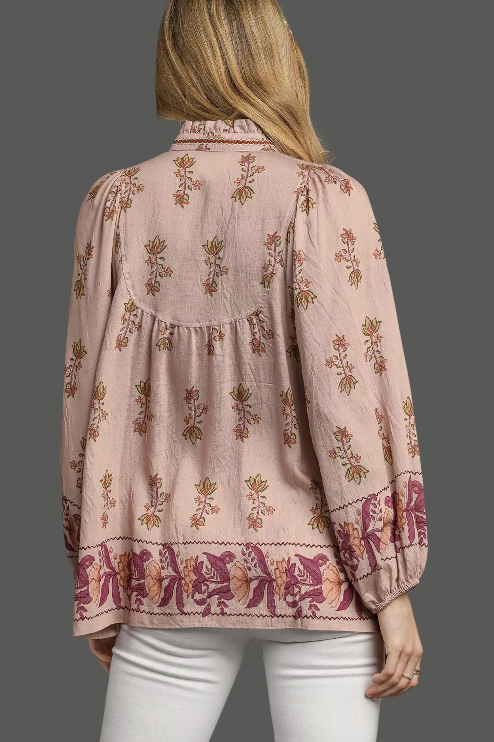 Floral Boho Peasant Blouse