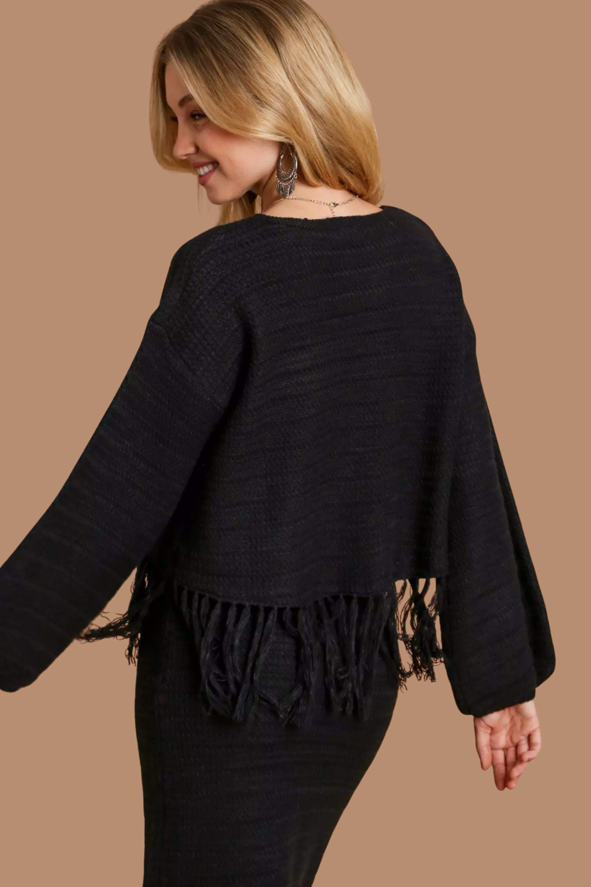 Crochet Fray Hem Knit Crop Top