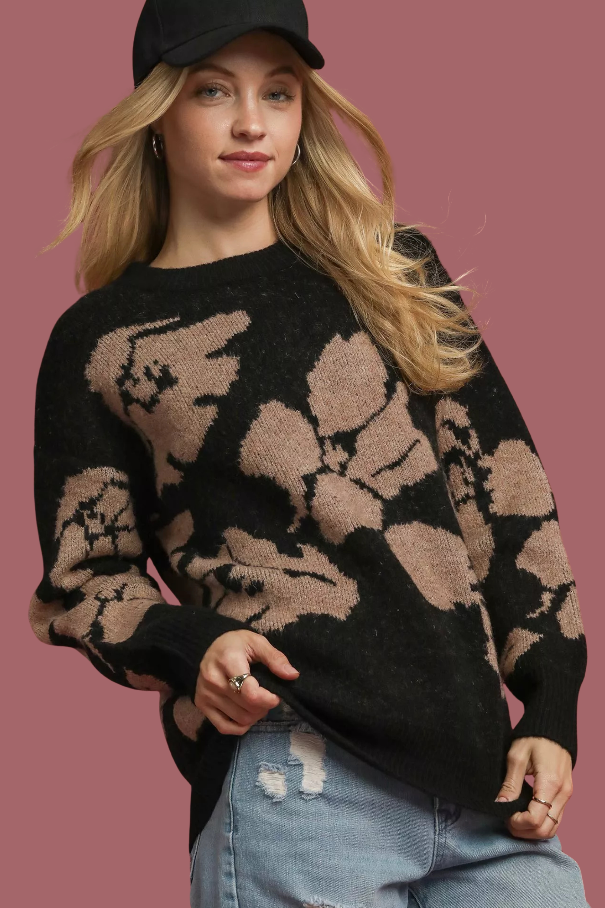 Floral Long Sleeve Sweater