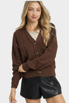 Chunky Cable Knit Button-Up Cardigan