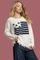 Distressed American Flag Sweater