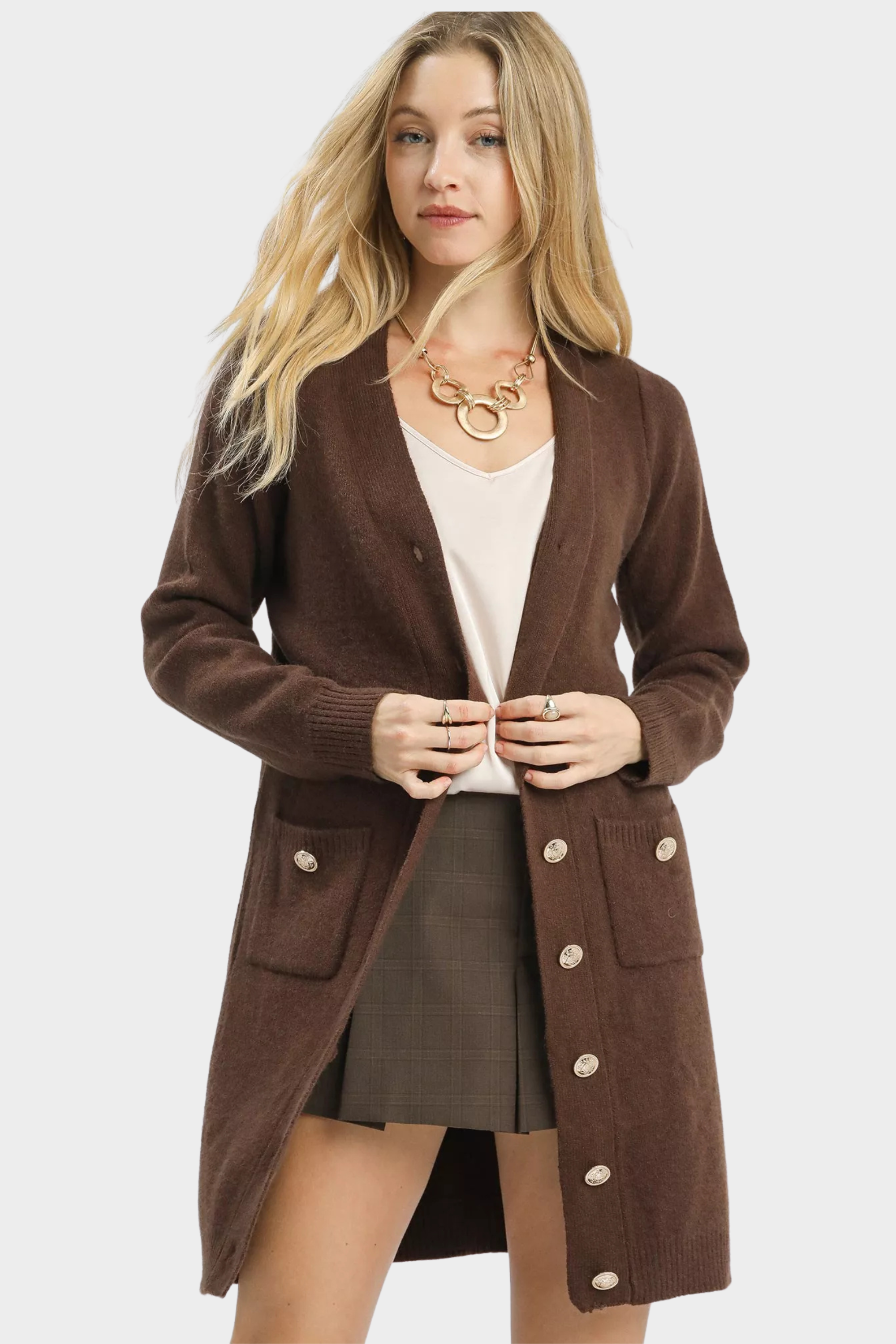 Button-Down Longline Cardigan