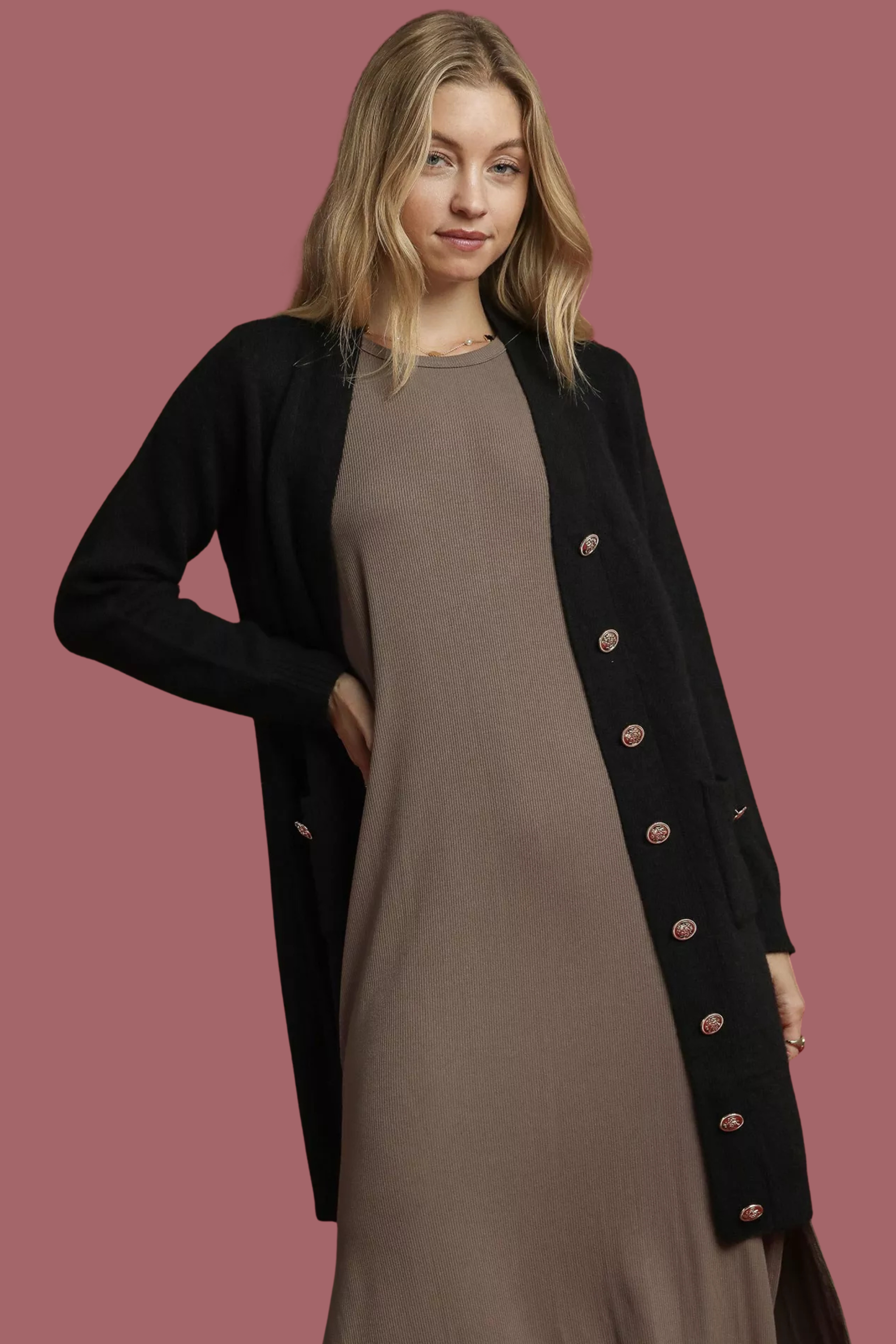Button-Down Longline Cardigan