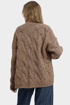 Chunky Cable Knit Open Front Cardigan