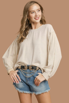 Linen Scallop Hem Blouse