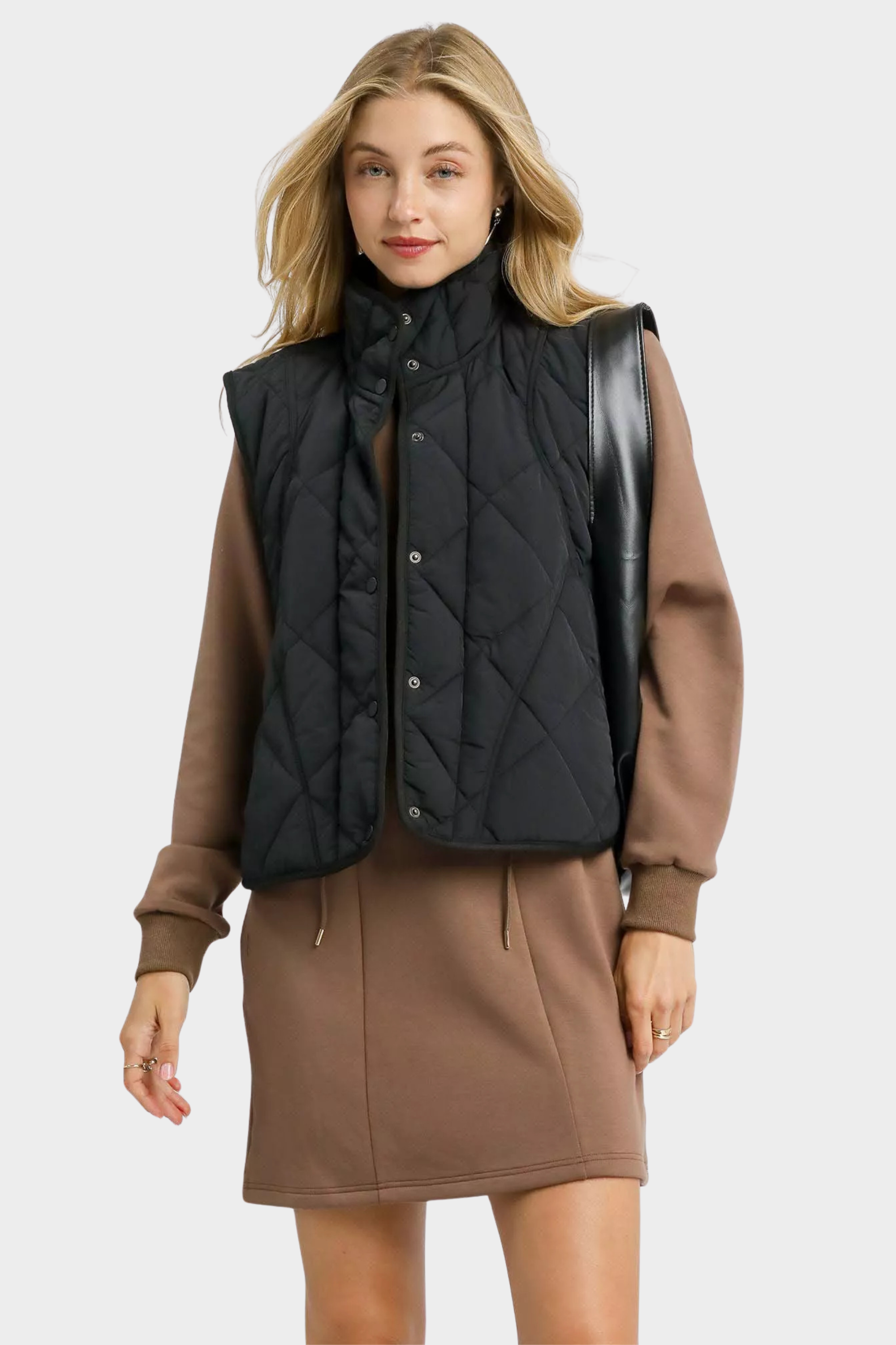 Quilted Snap-Front Puffer Vest
