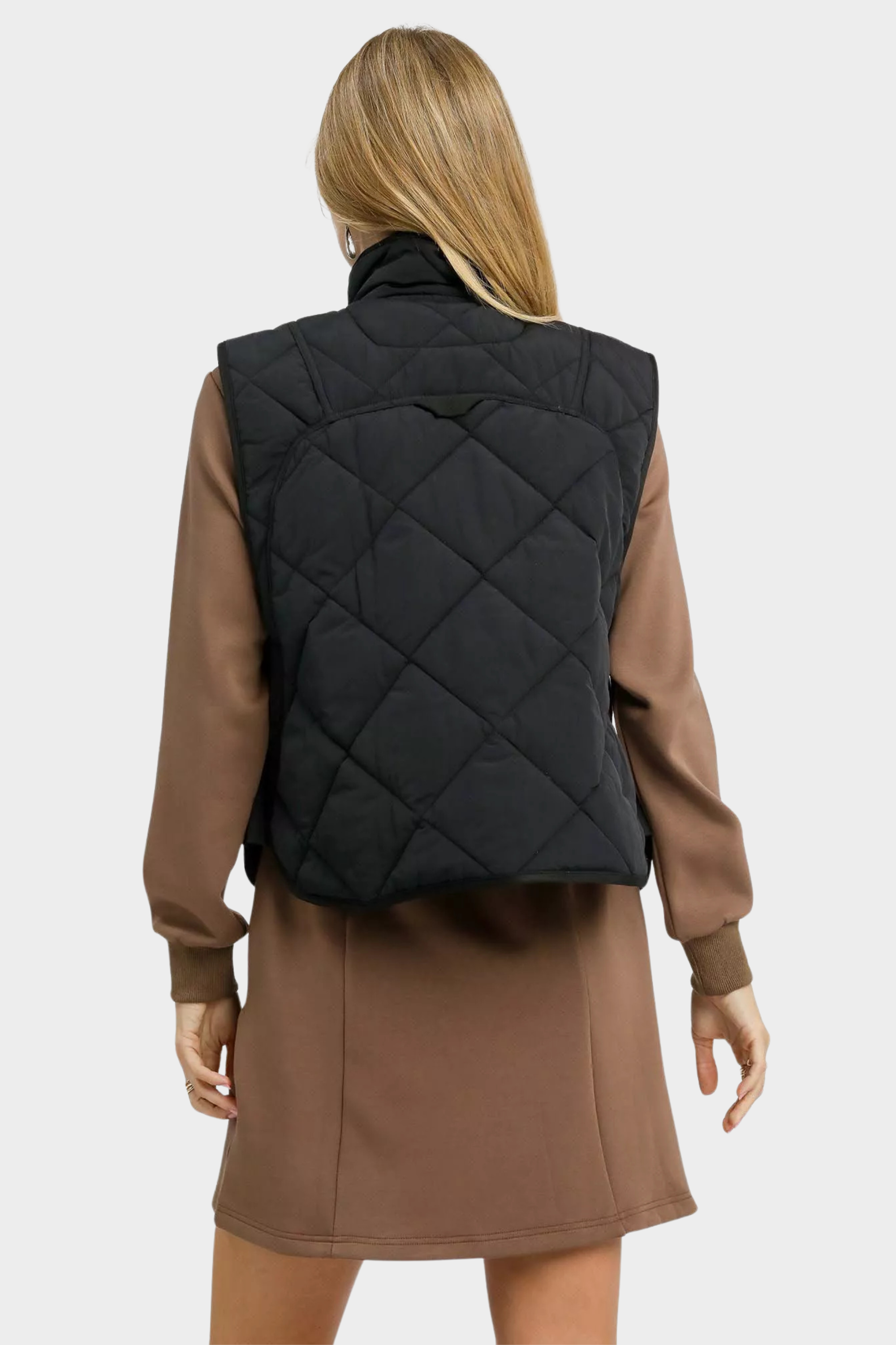 Quilted Snap-Front Puffer Vest
