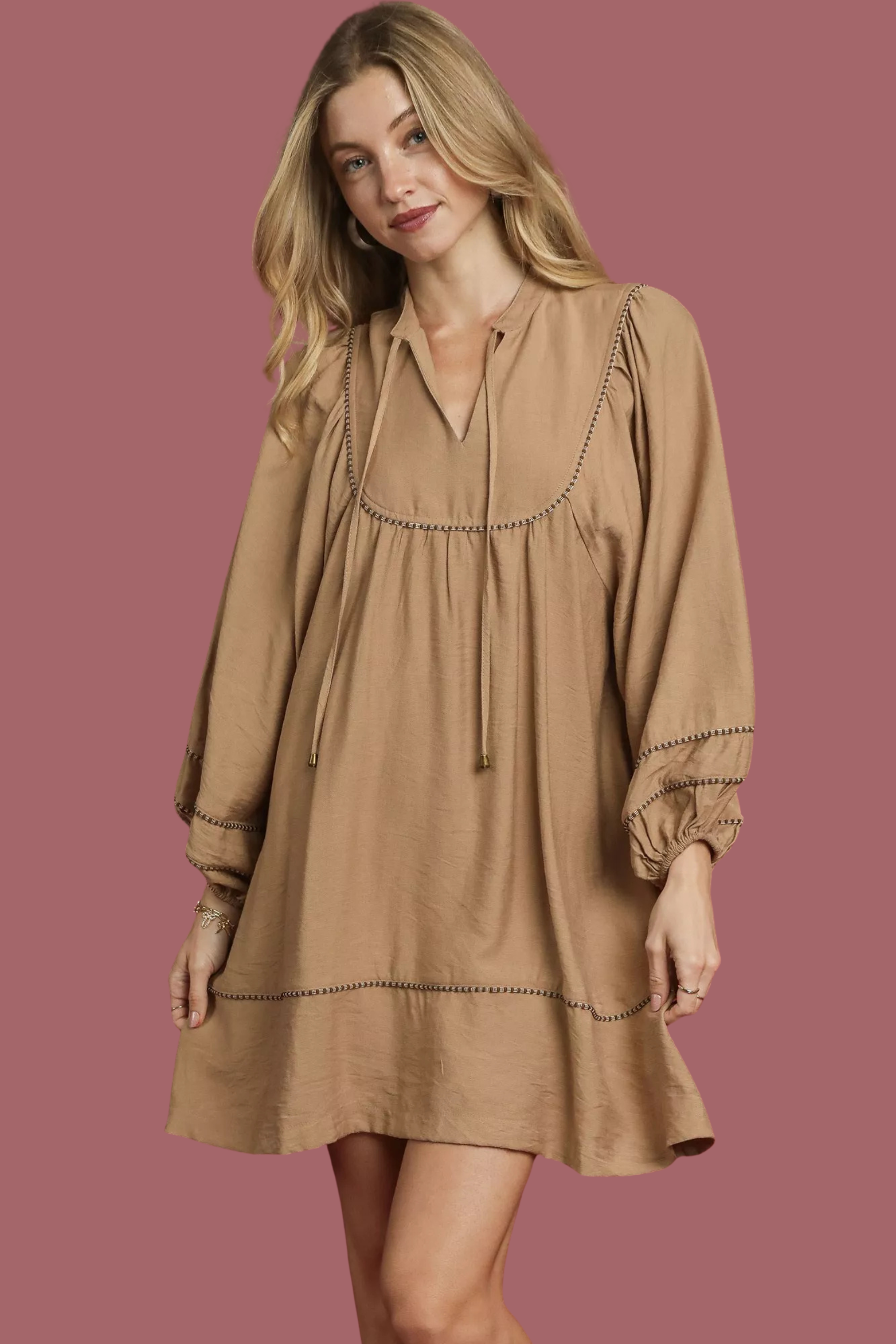 Boho Peasant Mini Dress