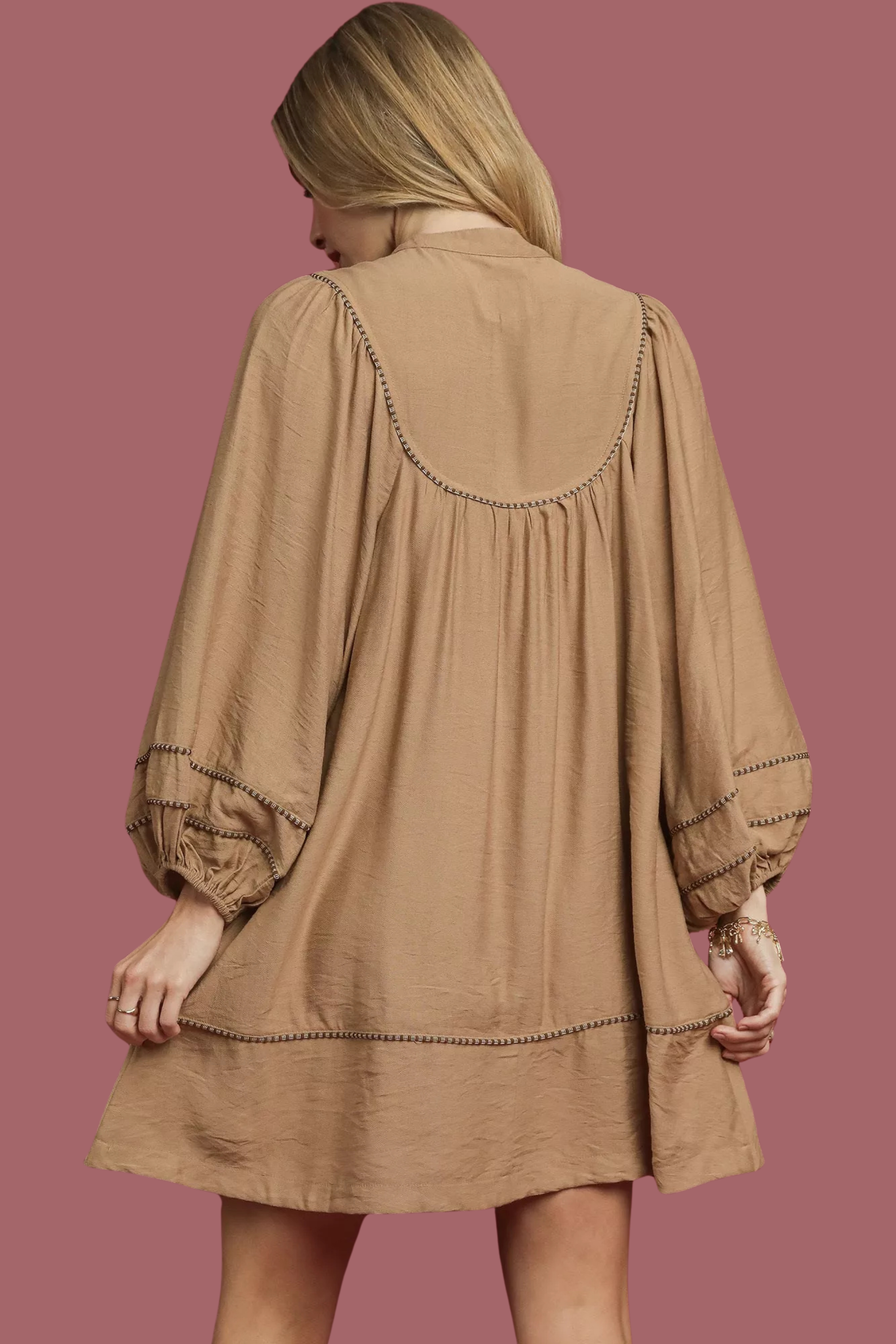 Boho Peasant Mini Dress